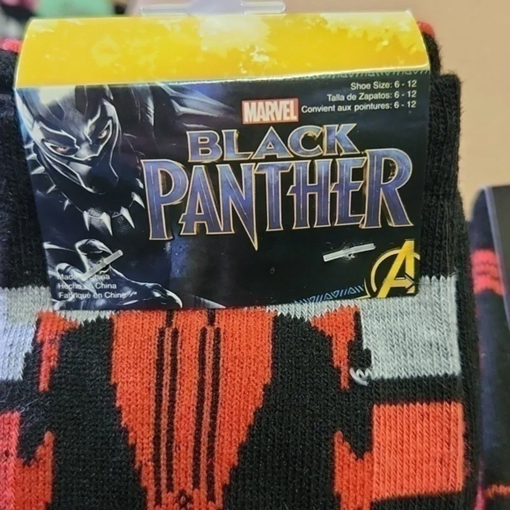 Disney Darth Vader Star Wars & Marvel‎ Black Panther 2 pk Socks 4 Pair Total NWT